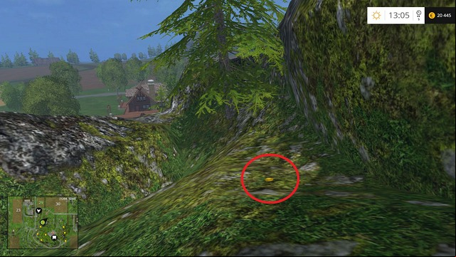 Between rocks - Section F - coins 70 - 89 - Gold Coins - Farming Simulator 15 Game Guide