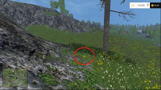 Between a tree and some rocks - Section G - coins 90 - 100 - Gold Coins - Farming Simulator 15 Game Guide