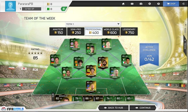 In this mode you face a team, which is chosen weekly by the EA Sports crew - Modes - FIFA Ultimate Team - FIFA World - Game Guide and Walkthrough