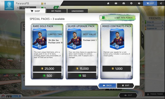Cards can be bought in the Shop or on the Transfer Market - FIFA Ultimate Team Card Packs - FIFA World - Game Guide and Walkthrough