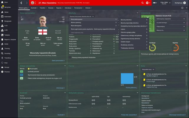 ROLE - Focus - roles - Individual training - Football Manager 2015 - Game Guide and Walkthrough