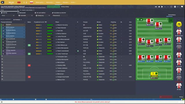 Advanced settings screen allows for full modification of tactic during the match. - Tactic change - The match - Football Manager 2016 - Game Guide and Walkthrough