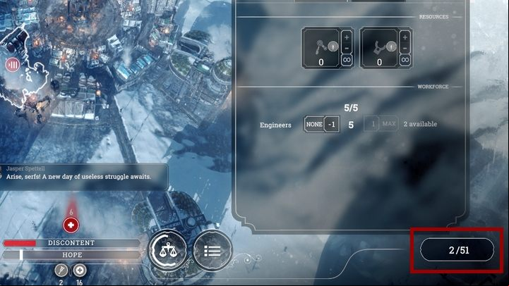 The number of your citizens is very low. - The Arks Scenario Walkthrough and Map - Scenarios - Frostpunk Game Guide