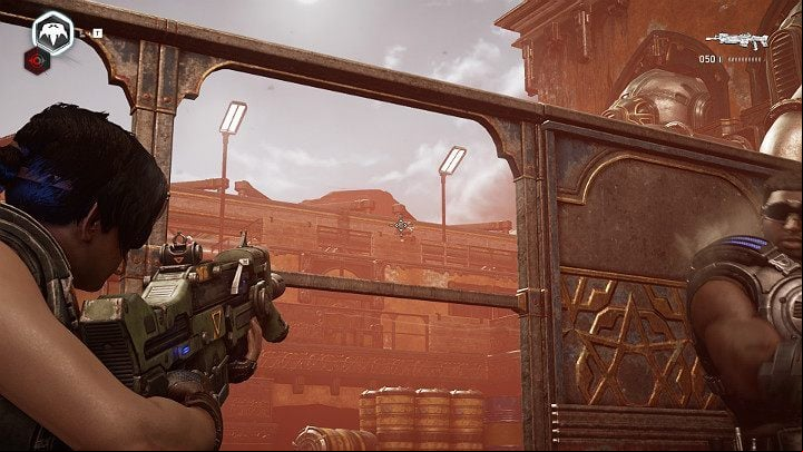 Youll be attacked by a group of opponents once you through the gates of water supply - Act 3 Chapter 3 - Some Assembly Required | Gears 5 Walkthrough - Act III - Gears 5 Guide