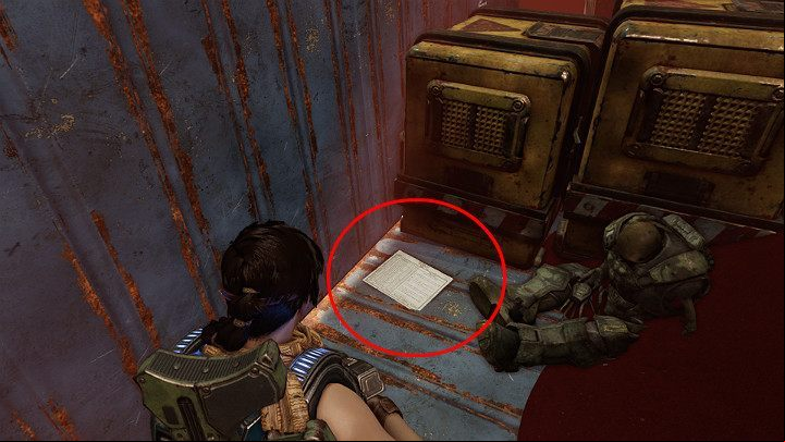 Approach the container from the right to pick up another collectible - RNV Borascu captains log - Act 3 Chapter 3 - Some Assembly Required | Gears 5 Walkthrough - Act III - Gears 5 Guide