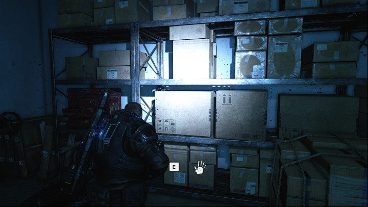 Approach the stillage with carton boxes - Act 1 Chapter 4 - The Tides Turn | Gears 5 Walkthrough - Act I - Gears 5 Guide
