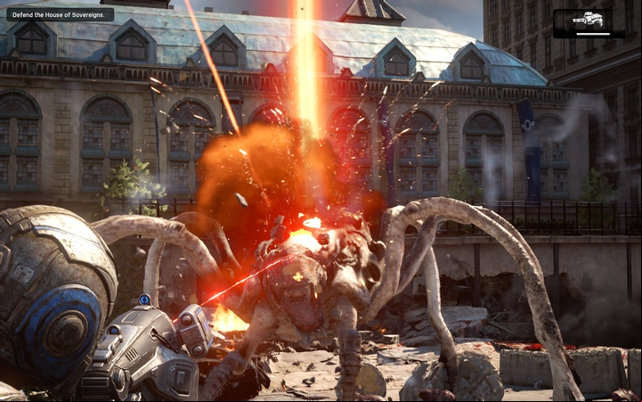 Hammer of Dawn is not a regularly-accessible weapon - you can use it only in the campaign mode - Act 1:0 - Prologue | Walkthrough - Walkthrough - Gears of War 4 Game Guide