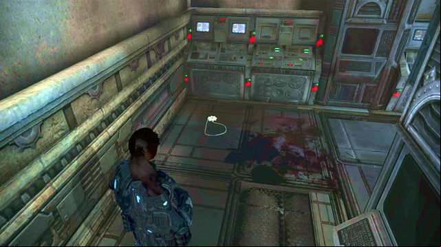 Once you clear the area, go to the right side of the room, where enemies were appearing from - R&D Labs - Halvo Bay Military Academy - Gears of War: Judgment - Game Guide and Walkthrough