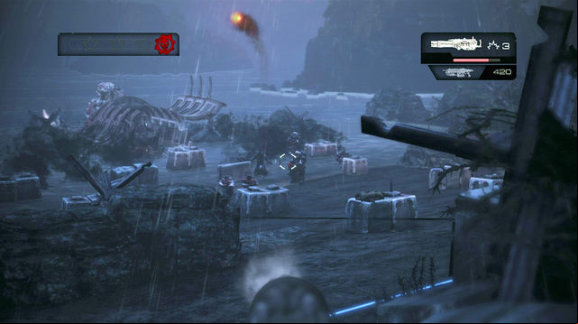When the first ship arrives, try to kill as many enemies as you can before you see a One-shot laser beam - Beach - Onyx Point - Gears of War: Judgment - Game Guide and Walkthrough