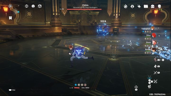 that Childe performs one attack, waits for a while, and then repeats the same attack - Genshin impact: How to beat Childe boss? - Bosses - Genshin Impact Guide