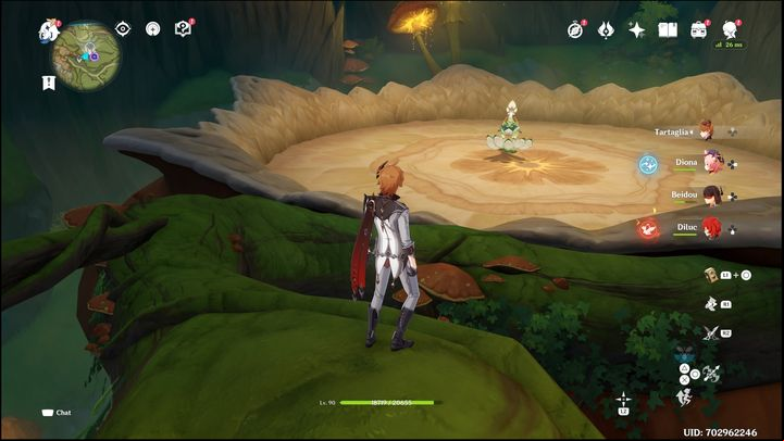 From the very beginning of the encounter, you should aggressively close the distance to the boss and attack him - Genshin impact: How to beat Jadeplume Terrorshroom? - Bosses - Genshin Impact Guide