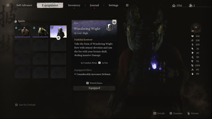 First of all, before the fight you should equip the Wandering Wight boss spirit - Black Myth Wukong: How to defeat the boss Whiteclad Noble? - Chapter 1 - Black Myth Wukong Guide