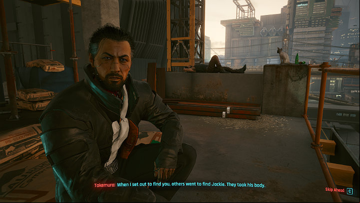 Moreover, if in The Heist mission, you decided to take Jackie's body to Viktor's clinic, Takemura will share important information about the dead friend - Cyberpunk 2077: Is it worth go to Takemuras Reconnaissance? - Act 2 - Cyberpunk 2077 Guide