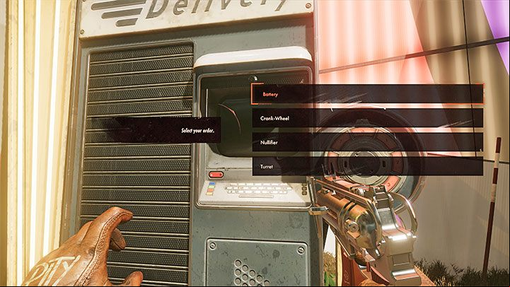 The second step is to select the cargo - Deathloop: Delivery booths - how to unlock? - FAQ - Deathloop Guide