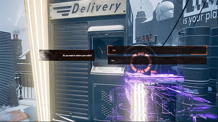Once you confirm the delivery, reach the destination district where you sent the cargo and interact with the local delivery booth - Deathloop: Delivery booths - how to unlock? - FAQ - Deathloop Guide