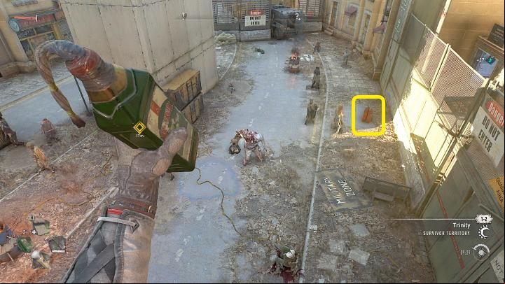 While fighting, you can make use of gas barrels placed in two areas around the square - on the right (screenshot above) and one on the other side of the elevator - Dying Light 2: Is it worth to help Anderson? Into the Dark - Important Choices - Dying Light 2 Guide