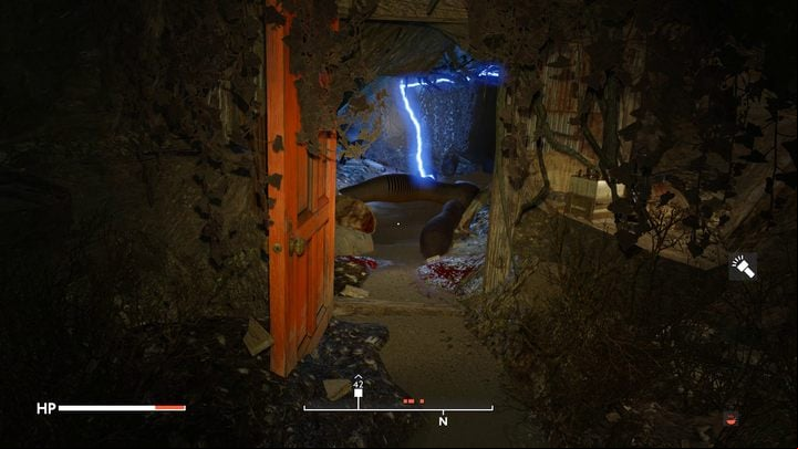 Behind the red door in the tunnel you will find a room with leeches and leaky electrical installations - Fallout London: How to get to Thameshaven? - Transition description - Fallout London Guide
