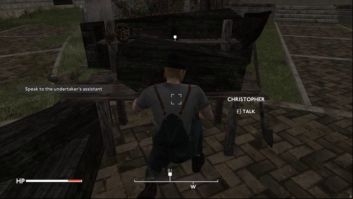 Approach Christopher who is standing nearby - Fallout London: Where to find Lazarus? - Transition description - Fallout London Guide
