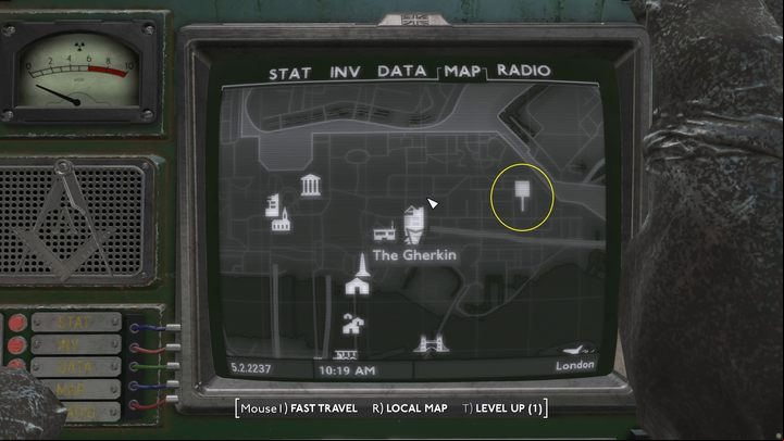 The letter in the hideout will direct you to Beefeater Burger - Fallout London: Where to find Lazarus? - Transition description - Fallout London Guide