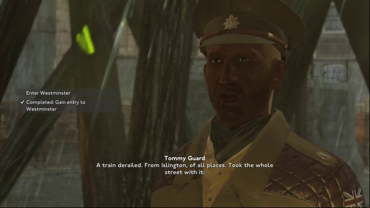 The guard will try to make you walk away - Fallout London: How to get to Westminster? - Transition description - Fallout London Guide