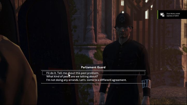 However, he has a deal: he will reveal a handful of useful information to you in exchange for a favor - Fallout London: How to get to Westminster? - Transition description - Fallout London Guide