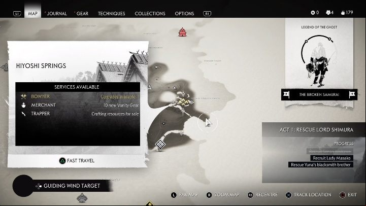 How to unlock: Speak with the man at Hiyoshi Springs - Ghost of Tsushima: The Other Side of Honour walkthrough, Tales of Tsushima - Other tales - Ghost of Tsushima Guide, Walkthrough