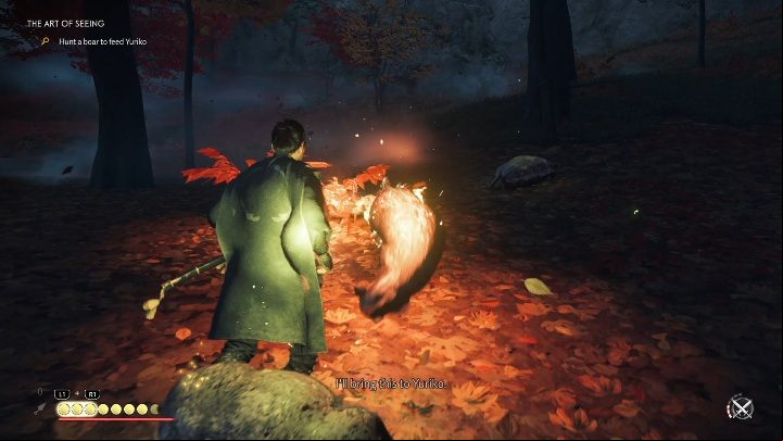 Hunt a few wild boars, then go back to the friend - Ghost of Tsushima: The Art of Seeing walkthrough, A Yuriko Tale - A Yuriko Tale - Ghost of Tsushima Guide, Walkthrough