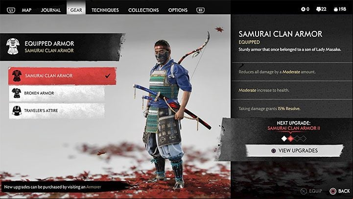 Samurai Clan Armor is useful in direct confrontations - Ghost of Tsushima: Best starting armor - Basics - Ghost of Tsushima Guide, Walkthrough