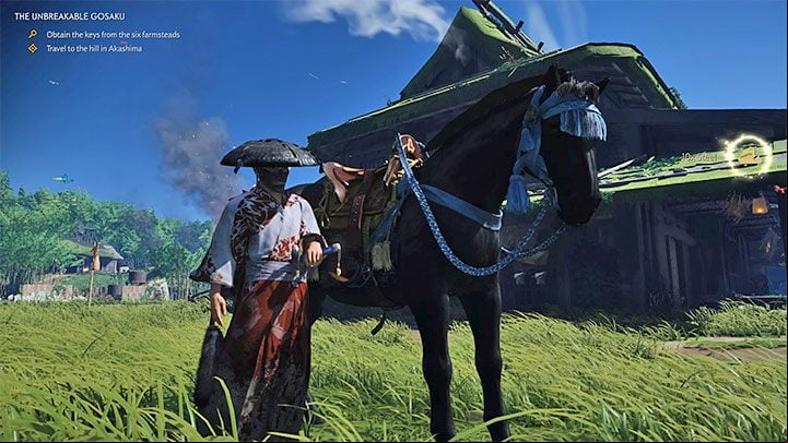 You call the mount by pressing left on the d-pad - Ghost of Tsushima: How to get horse? - World exploration - Ghost of Tsushima Guide, Walkthrough