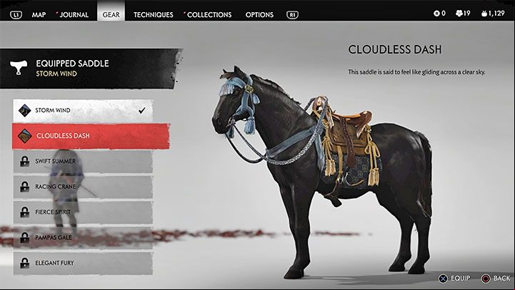 You can change the saddle (we described this on a separate page of the guide), but this item has no statistics - Ghost of Tsushima: How to get horse? - World exploration - Ghost of Tsushima Guide, Walkthrough
