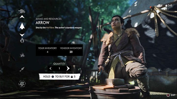 An exception to the rule described above are trappers and traders offering cosmetic items - Ghost of Tsushima: Crafting guide - Basics - Ghost of Tsushima Guide, Walkthrough