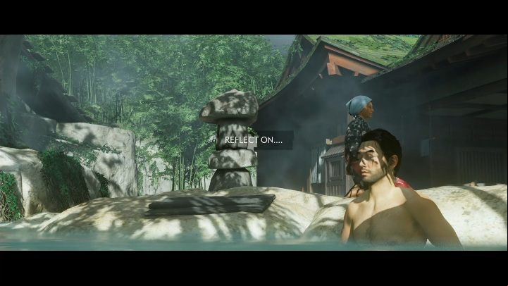 You can find this hot spring in one of the first villages you will come across during the main plot - Ghost of Tsushima: Hot Springs, Izuhara Region secrets map, video guide - Izuhara Region - Ghost of Tsushima Guide, Walkthrough