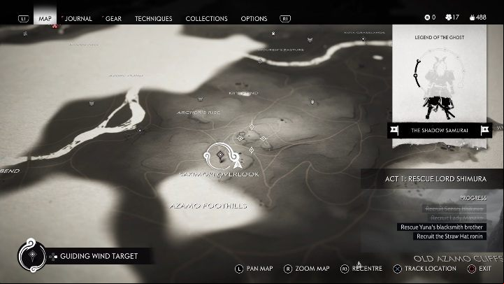 Location: Sakimori Overlook - Ghost of Tsushima: Pillars of Honour, Izuhara Region secrets map, video guide - Izuhara Region - Ghost of Tsushima Guide, Walkthrough