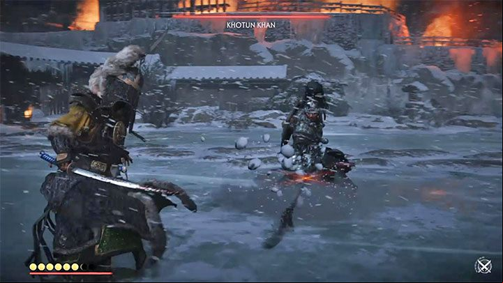 The bosss other red attack is the one that starts with a simple swing - Ghost of Tsushima: Eternal Blue Sky walkthrough, video guide - Act 3 - Ghost of Tsushima Guide, Walkthrough