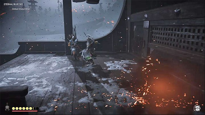 As in the previous two phases of the battle, new enemies will appear on the main deck of the ship - Ghost of Tsushima: Eternal Blue Sky walkthrough, video guide - Act 3 - Ghost of Tsushima Guide, Walkthrough