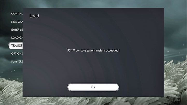 The console should display a message about a successful transfer of progress - Ghost of Tsushima Iki Island: How to transfer saves from PS4? - Basics - Ghost of Tsushima Guide, Walkthrough