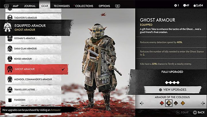 2) Armour of the Colossus - Its not really a brand new armor, just one of the variants of the Ghost Armour - Ghost of Tsushima Iki Island: Shrine in Shadow - Secrets and Collectibles - Ghost of Tsushima Guide, Walkthrough