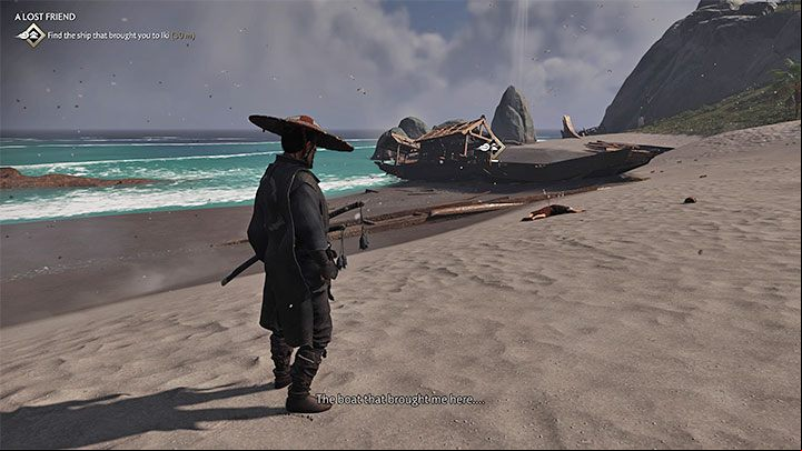 Jin will be separated from his horse after the boat crashes when crossing from Tsushima to Iki - its a part of the quest Journey Into The Past - Ghost of Tsushima Iki Island: A Lost Friend - walkthrough - Main Missions - Ghost of Tsushima Guide, Walkthrough