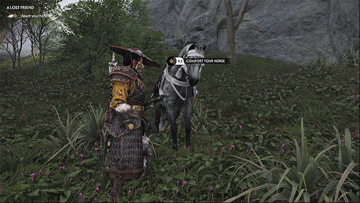 After the fight, run to the frightened animal - Ghost of Tsushima Iki Island: A Lost Friend - walkthrough - Main Missions - Ghost of Tsushima Guide, Walkthrough