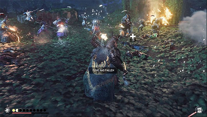 During this and subsequent battles, there is a chance that one of your important allies may be killed on the battlefield - Ghost of Tsushima Iki Island: Massacre at Kidafure Village - walkthrough - Main Missions - Ghost of Tsushima Guide, Walkthrough