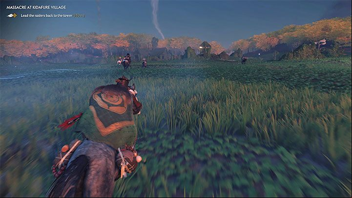 More fireworks will appear and you will receive a warning about incoming Mongolian troops - Ghost of Tsushima Iki Island: Massacre at Kidafure Village - walkthrough - Main Missions - Ghost of Tsushima Guide, Walkthrough