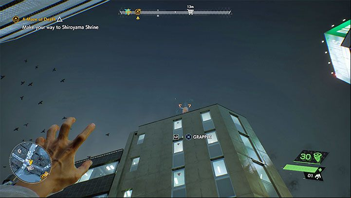 The Namita Shrine is located on the roof, which means that you have to use a grappling hook for the first time - Ghostwire Tokyo: A Maze of Death - walkthrough - Chapter 2: Trouble - Ghostwire Tokyo Guide
