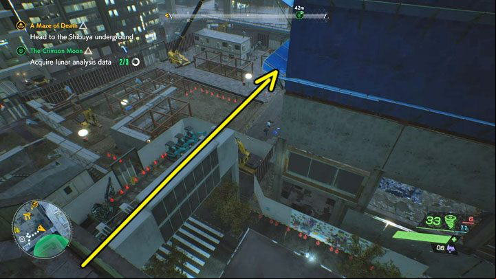 You will land next to the ladder that leads to a higher roof - Ghostwire Tokyo: The Crimson Moon - walkthrough - Quests available from chapter 2 - Ghostwire Tokyo Guide