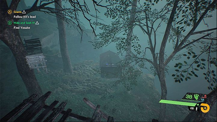 You must reach the highest platform and turn towards the hut - Ghostwire Tokyo: Hide and Seek 3 - walkthrough - Quests available from chapter 4 - Ghostwire Tokyo Guide