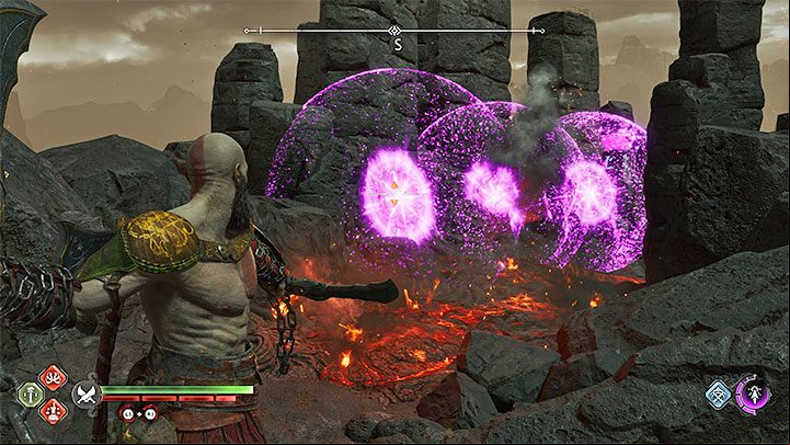 You need to set 3 torches on fire to open the rune chest - God of War Ragnarok: Burning Cliffs, Muspelheim - secrets, collectibles - Muspelheim - God of War Ragnarok Guide