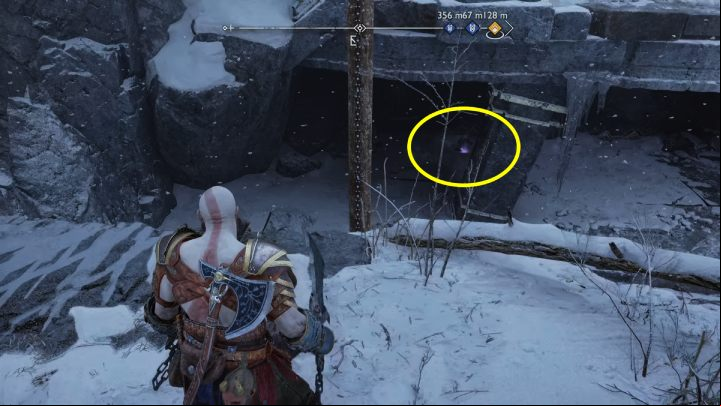 Grab the lever and raise the handle to the very top - God of War Ragnarok: The Derelict Outpost, Midgard - secrets, collectibles - Midgard - God of War Ragnarok Guide