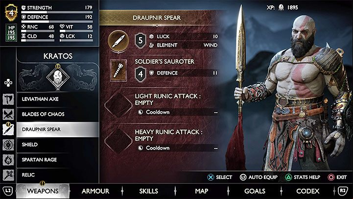 From now on, you can find the spear in the weapons tab of your inventory - God of War Ragnarok: How to unlock the Draupnir Spear? - Combat - God of War Ragnarok Guide
