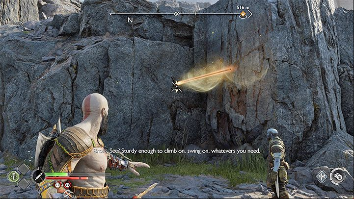 The spear is also used during exploration and when reaching secrets - God of War Ragnarok: How to unlock the Draupnir Spear? - Combat - God of War Ragnarok Guide