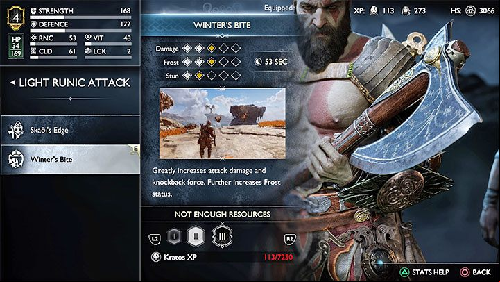 Another way to spend experience is to upgrade runic attacks - God of War Ragnarok: How to gain experience points (XP)? - Character development - God of War Ragnarok Guide