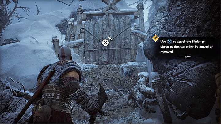 Another key use for the new weapon is grabbing various surfaces with the Blades - God of War Ragnarok: Surviving Fimbulwinter - walkthrough - Walkthrough - God of War Ragnarok Guide